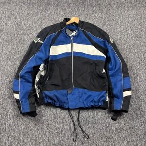 Vintage Y2K Alpinestars Motorcylce Riding Jacket Boxy Blue Black White Large